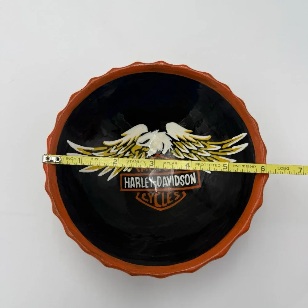 Vintage Harley-Davidson Bowl Motorcycle Decor Collectible Dish Trinket Gift